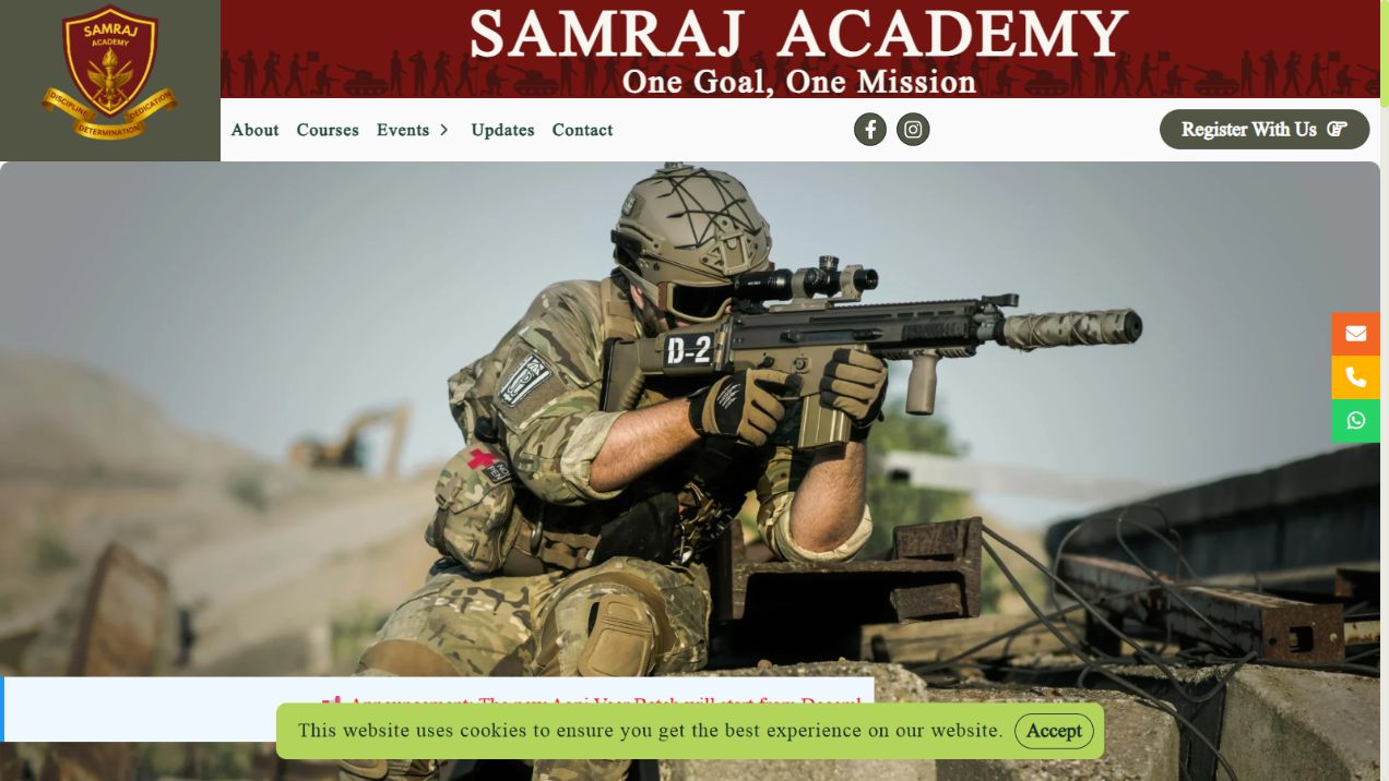 Samraj Academy website