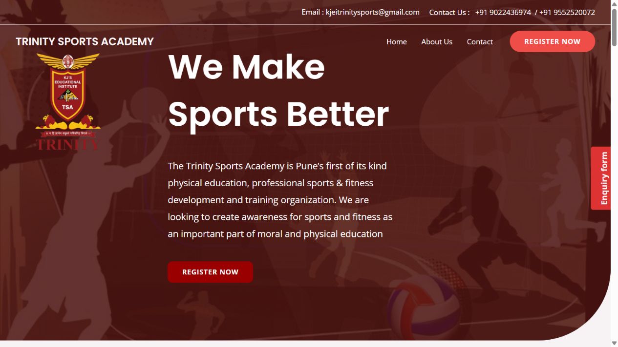 Trinity Sport Academy website